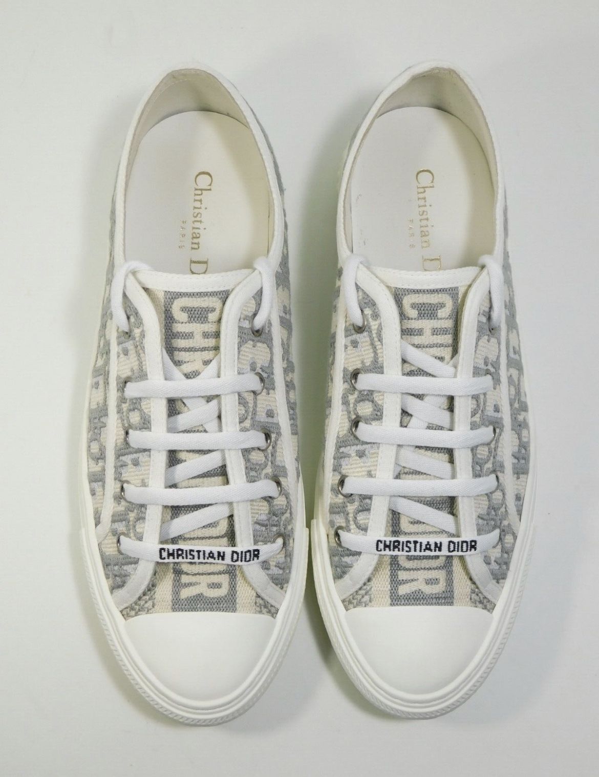 Dior Canvas Walk'n'Dior Grey/White Low Top Sneakers