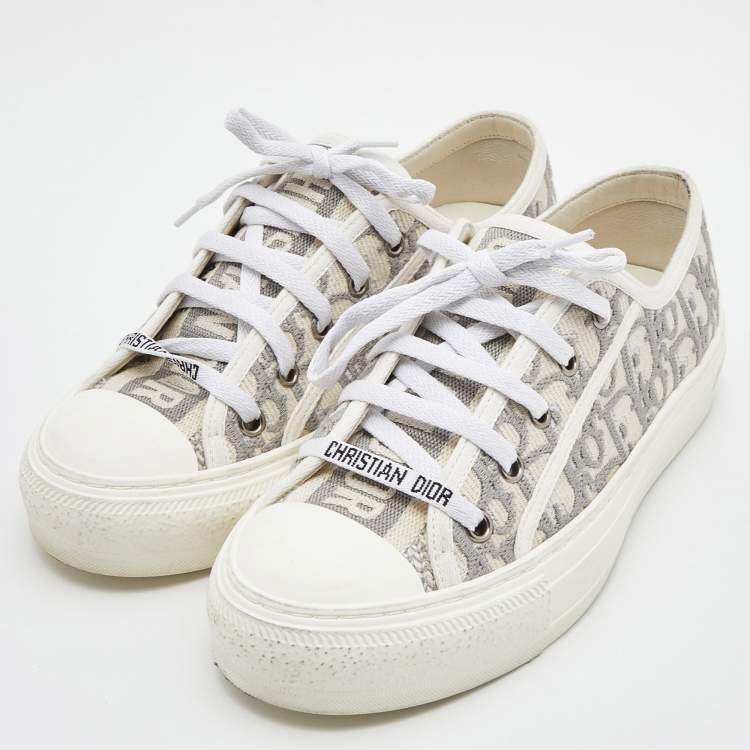 Dior Canvas Walk'n'Dior Grey/White Low Top Sneakers