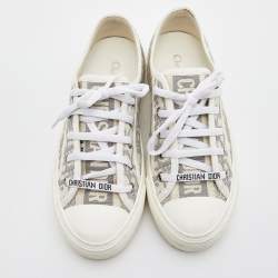 Dior Canvas Walk'n'Dior Grey/White Low Top Sneakers