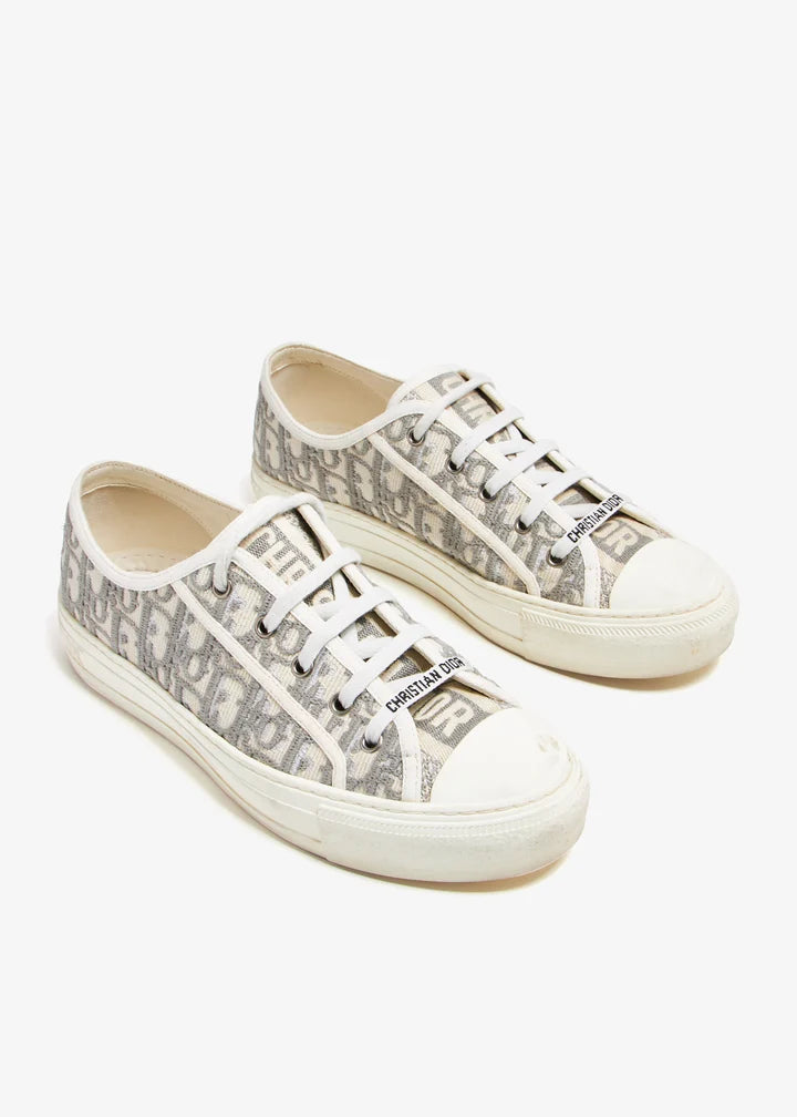 Dior Canvas Walk'n'Dior Grey/White Low Top Sneakers