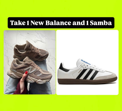 1x New Balance 9060 Brown and 1x Adidas Samba Sneaker - Combo Deal