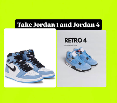 1x Nike Air Jordan 1 and 1x Nike Air Jordan 4 Sneaker - Combo Deal