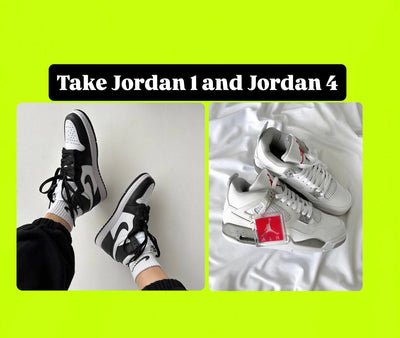 1x Nike Air Jordan 1 and 1x Nike Air Jordan 4 Sneaker - Combo Deal