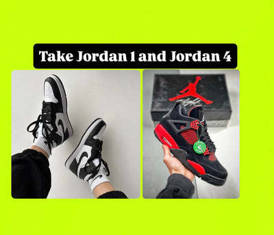 1x Nike Air Jordan 1 and 1x Nike Air Jordan 4 Sneaker - Combo Deal