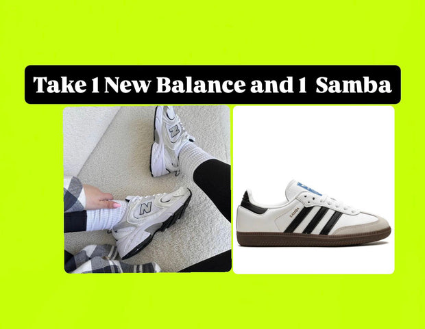 1x New Balance 540 White and 1x Adidas Samba Sneaker - Combo Deal