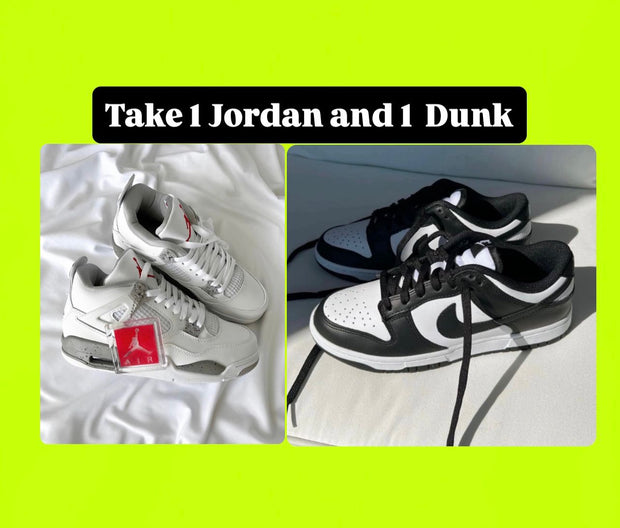 1x Nike Air Jordan 4 and 1x Nike Dunk Low Sneaker - Combo Deal