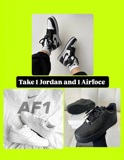 1x Nike Air Jordan 1 and 1x Nike Airforce 1 Sneaker - Combo Deal