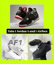 1x Nike Air Jordan 4 and 1x of Nike Airforce 1 Sneaker - Combo Deal