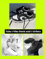 1x Nike Dunk Low and 1x Nike Airforce 1 Sneaker - Combo Deal