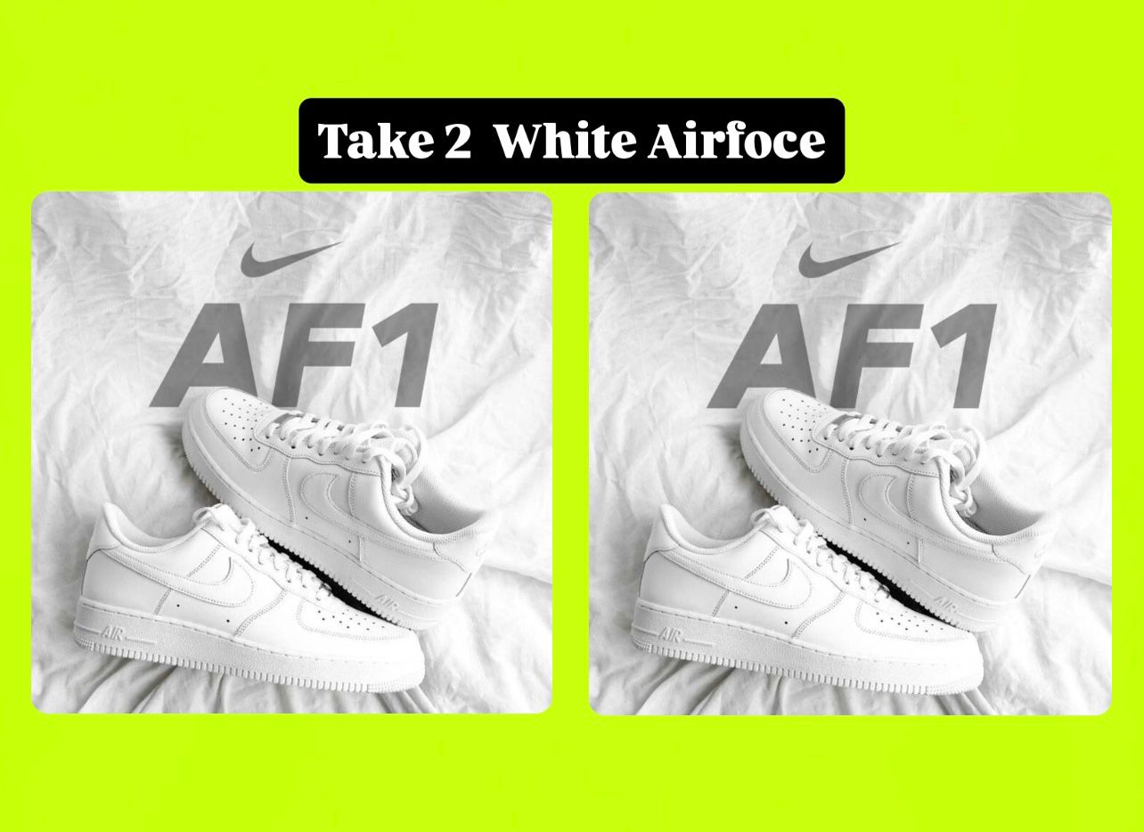 2x Pairs of Nike Airforce 1 Sneaker - White