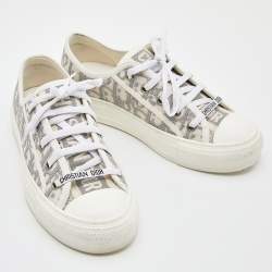 Dior Canvas Walk'n'Dior Grey/White Low Top Sneakers