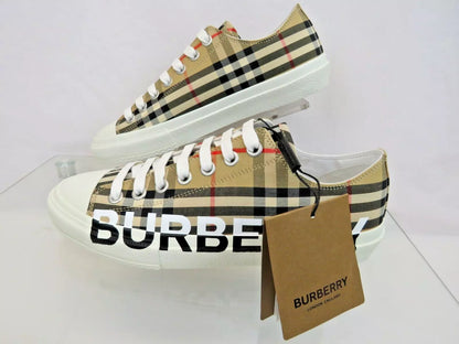 Burberry Logo Print Vintage Check Cotton Sneakers